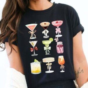 Martini Collage Graphic T-Shirt | Retro Cocktail Summer Tee